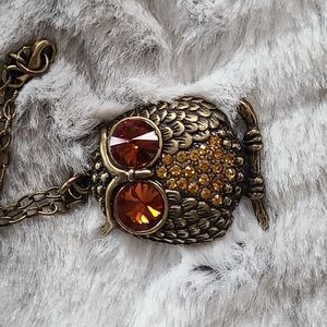 Antique Bronze Owl Necklace